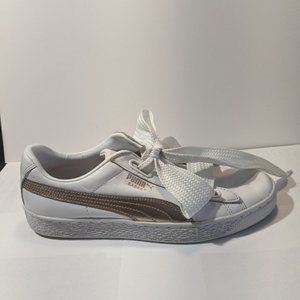Women's White Puma Basket Athletic Shoes